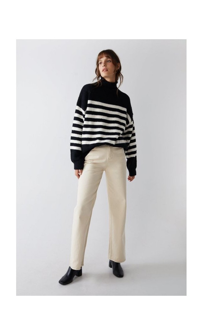 Stripe Funnel Neck Jumper