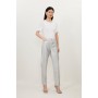 High Rise Slim Leg Silver Foiled Jeans