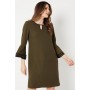 Contrast Detail Keyhole Shift Dress