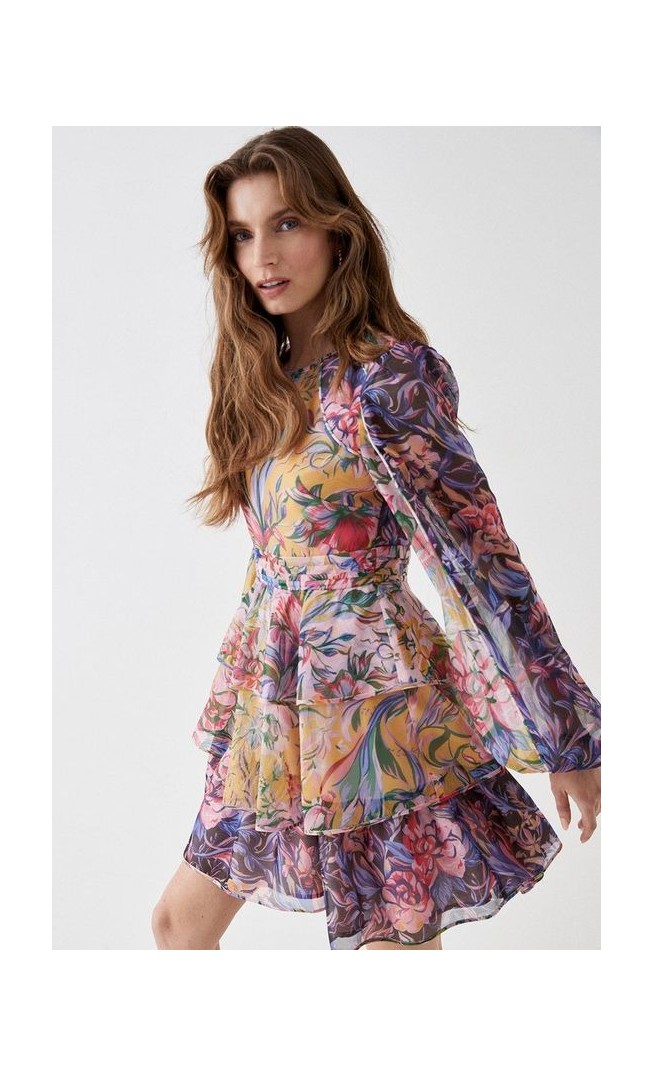 Alexandra Farmer Patchwork Print Mini Dress