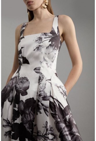 Rose Floral Twill Prom Dress