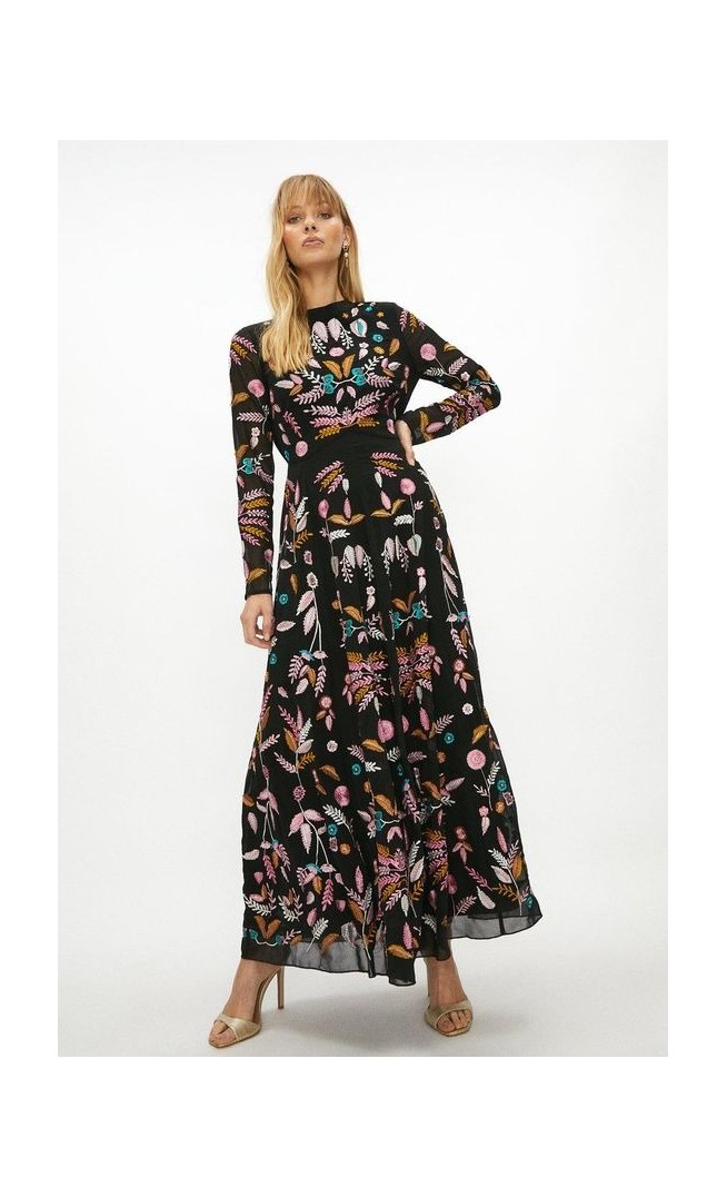 Statement Embroidered Maxi Dress