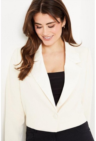 Premium Double Collar Crop Blazer