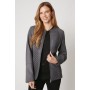 Dark Grey Faux Leather Pleat Detail Jacket