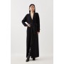 Viscose Blend Knit Maxi Belted Coatigan