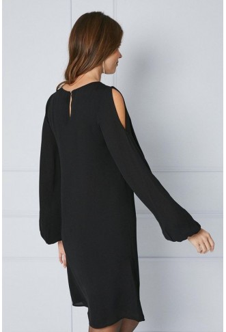 Tall Cold Shoulder Embellished Shift Dress