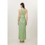 Premium Beading And Embellished Woven Halterneck Maxi Dress