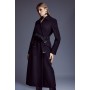 Italian Manteco Wool Blend High Neck Belted Midaxi Coat