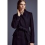 Italian Manteco Wool Blend High Neck Belted Midaxi Coat