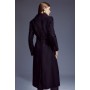 Italian Manteco Wool Blend High Neck Belted Midaxi Coat