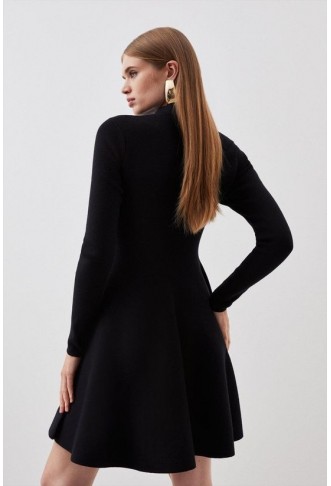 Viscose Blend Full Circle Knit Mini Dress