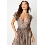 Party Sequin V Neck Maxi Dress