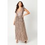 Party Sequin V Neck Maxi Dress