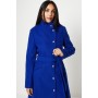 Petite Button Detail Funnel Neck Belted Wrap Coat