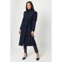 Wool Look Funnel Neck Tuck Sleeve Coat