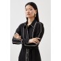 Contrast Twill Woven Midaxi Dress