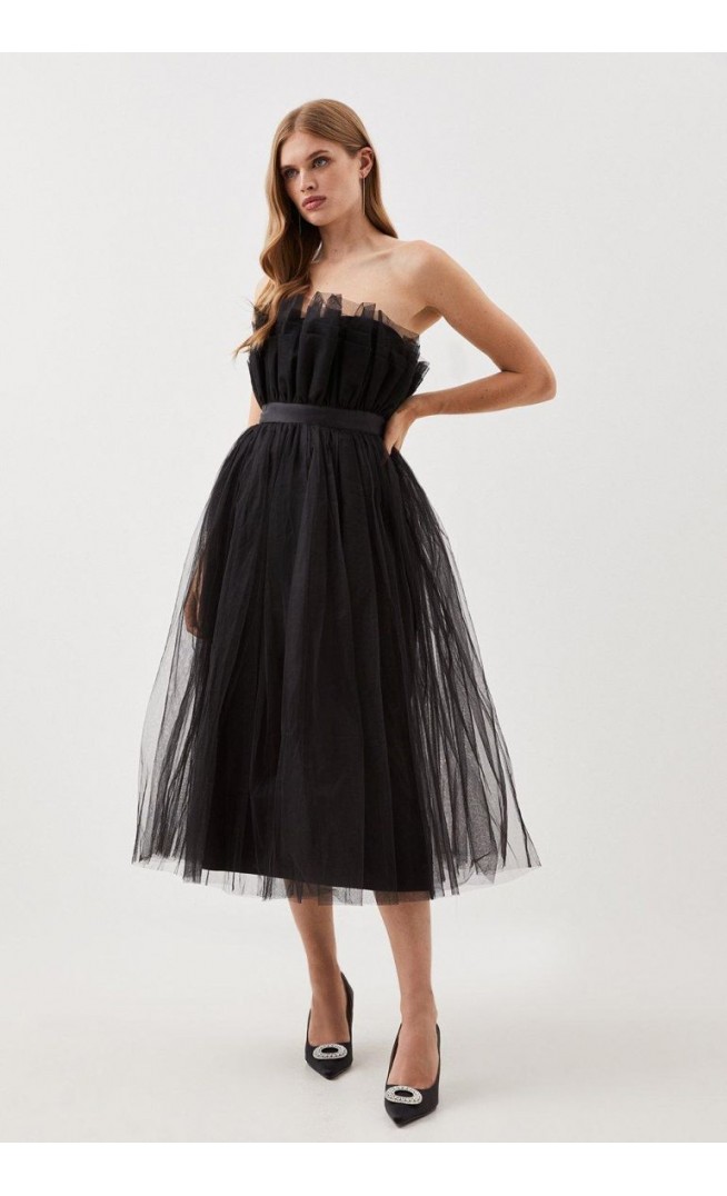 Lydia Millen Corseted Tulle Midi Dress