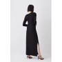 Long Sleeve Side Split Viscose Blend Jersey Midaxi Dress