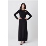 Long Sleeve Side Split Viscose Blend Jersey Midaxi Dress