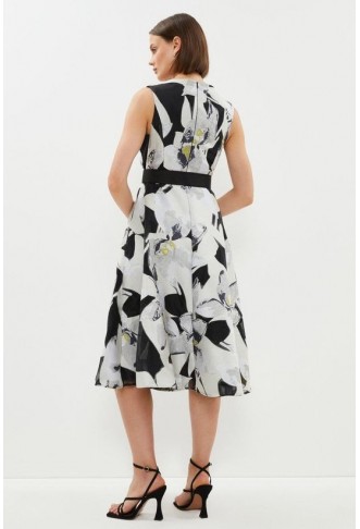 Perfect Fit Ponte Panelled Jacquard Midi Dress