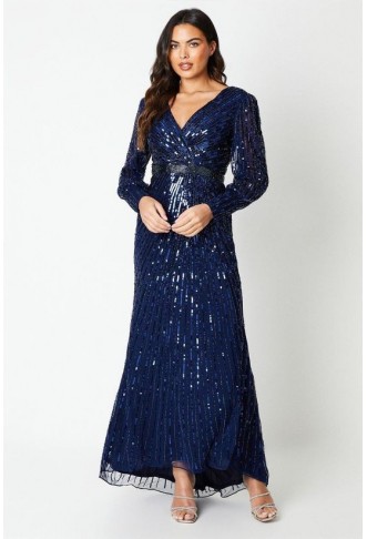 Sequin Cross Front Gown...