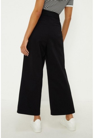 Cropped High Waist Wide Leg Trouser