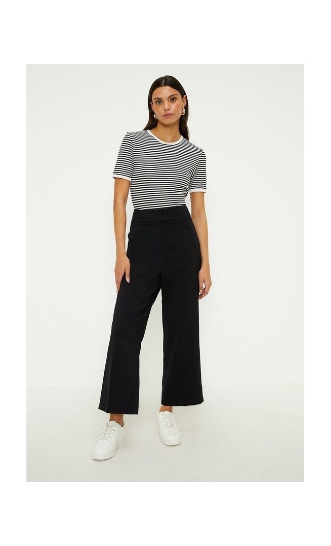 Cropped High Waist Wide Leg Trouser