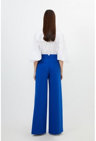 Petite Clean Tailored Pleated Wide Leg Trousers