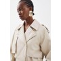 Faux Leather Tailored Bomber Mac Jacket