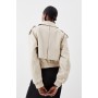 Faux Leather Tailored Bomber Mac Jacket