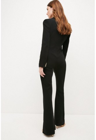 Compact Viscose Tailored Button Jumpsuit