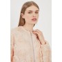 CRINKLE ROSETTE WOVEN BOMBER JACKET