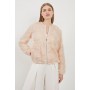 CRINKLE ROSETTE WOVEN BOMBER JACKET