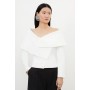 Compact Stretch Asymmetric Collar Tailored Blazer