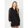 Lace Collared Button Front Lined Mini Dress