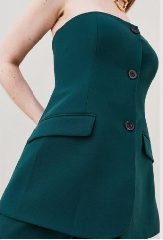 Buy Karen Millen Compact Stretch Button Bodice Jumpsuit In Green