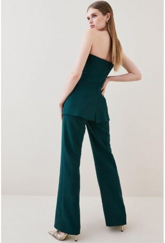 Buy Karen Millen Compact Stretch Button Bodice Jumpsuit In Green