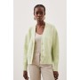 Wool Blend Mohair Look Step Hem Knit Cardi