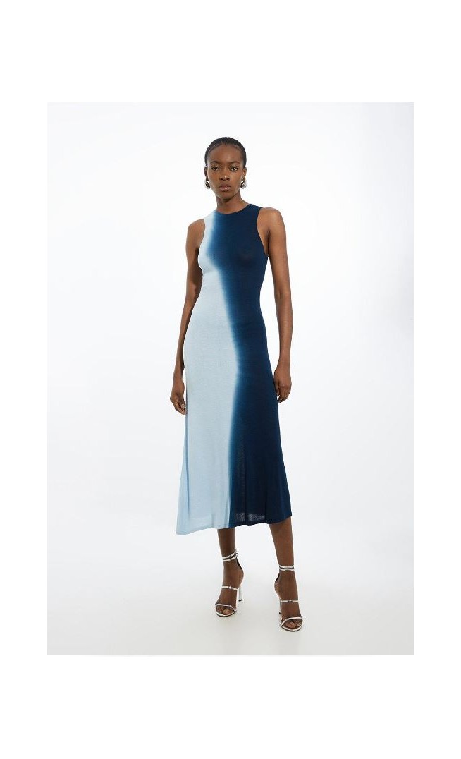 Petite Premium Viscose Knit Ombre Maxi Dress