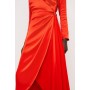 Viscose Satin Back Crepe Drape Maxi Dress