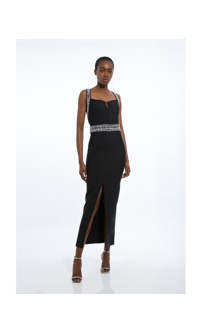 Tall Bandage Figure Form Embellished Maxi Dress