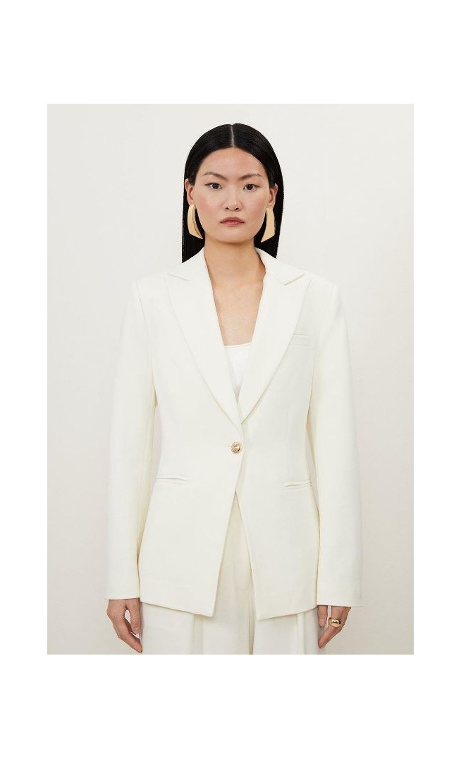 Petite Compact Stretch Single Breasted Tailored Blazer