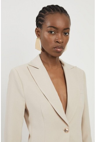 Petite Compact Stretch Single Breasted Tailored Blazer