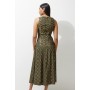 Tall Metallic Viscose Georgette Beaded Woven Midaxi Dress