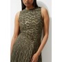 Tall Metallic Viscose Georgette Beaded Woven Midaxi Dress