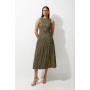 Tall Metallic Viscose Georgette Beaded Woven Midaxi Dress