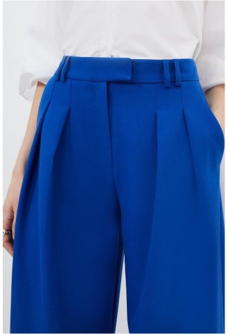 Petite Clean Tailored Pleated Wide Leg Trousers