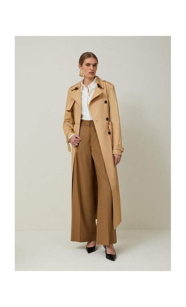 Petite Tailored Classic Belted Trench Coat