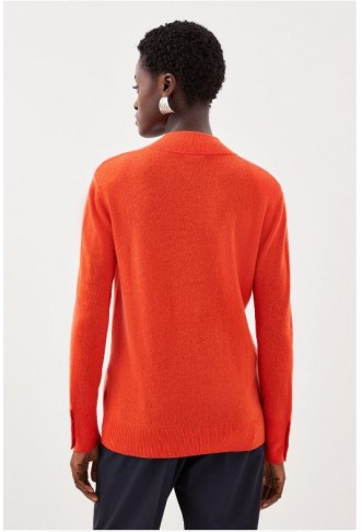 Cashmere V Neck Power Shoulder Knit Jumper