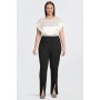 Plus Size Tailored Compact Stretch Split Hem Straight Trouser